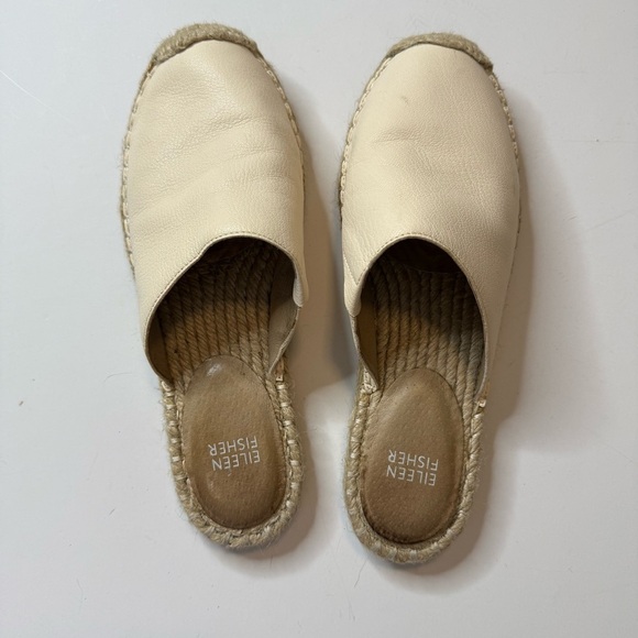 Eileen Fisher Cream Espadrille Slip-Ons - Picture 2 of 6